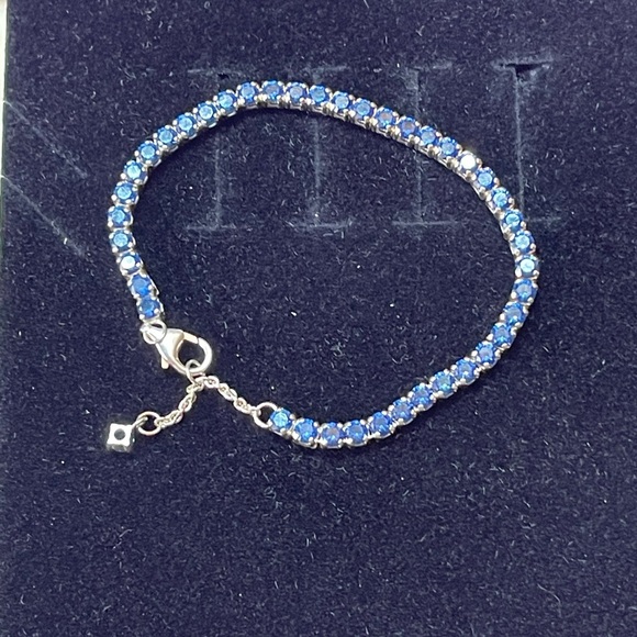 Pandora Silver Bracelet with Blue Gems - Picture 2 of 4